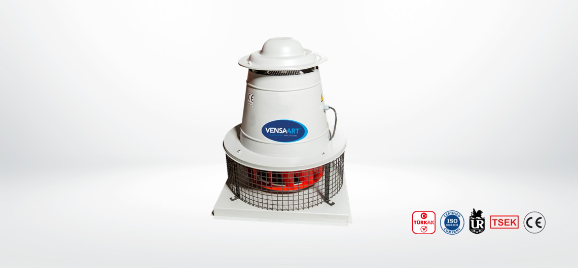 V-M-ÇTA Motor Hava Akımı Dışında Yatay Atışlı Çatı Tipi Fan